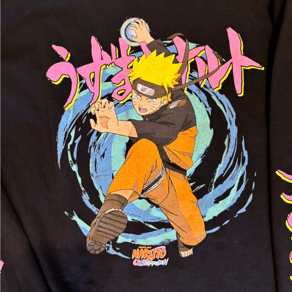 Naruto Shippudem Mens Black long sleeve tshirt.  Size Large - Picture 6 of 6